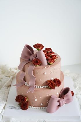 花艺奶油蛋糕 | 鲜果原味奶油 - 洛可可玫瑰