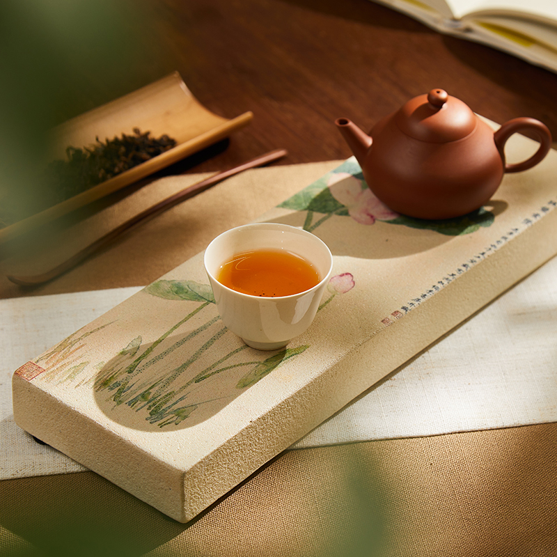 巴蜀汉陶·古画系列干泡茶承，将非遗做成专利，能“喝水”的茶承，名画绘制，风雅无边。
