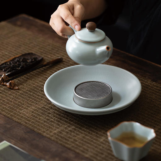 【丰子汝窑】【天青壶承】茶杯手工开片陶瓷汝瓷干泡盘功夫茶具 商品图2