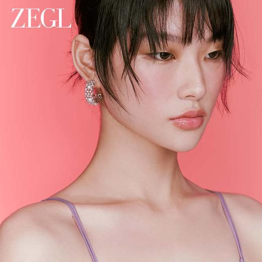 ZEGL设计师蕾丝系列镂空人造珍珠耳环女小众C型耳钉925银针耳饰品 商品图5