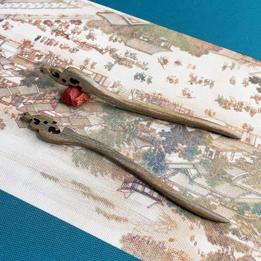 印尼进口绿檀木发簪 天然原木 手工细做 优雅国风 商品图8