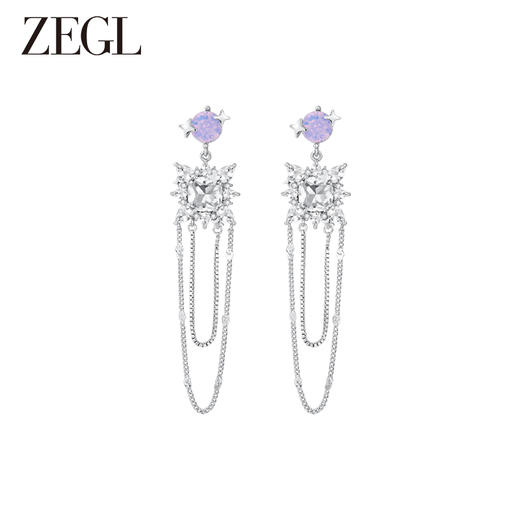 ZEGL设计师耀影星河系列流苏耳环女长款耳钉小众设计感银针耳饰品 商品图1