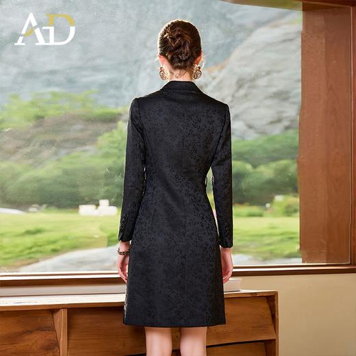 AD大牌高端连衣裙秋款职业装女黑色提花纹理西装裙御姐范小黑裙子 商品图4