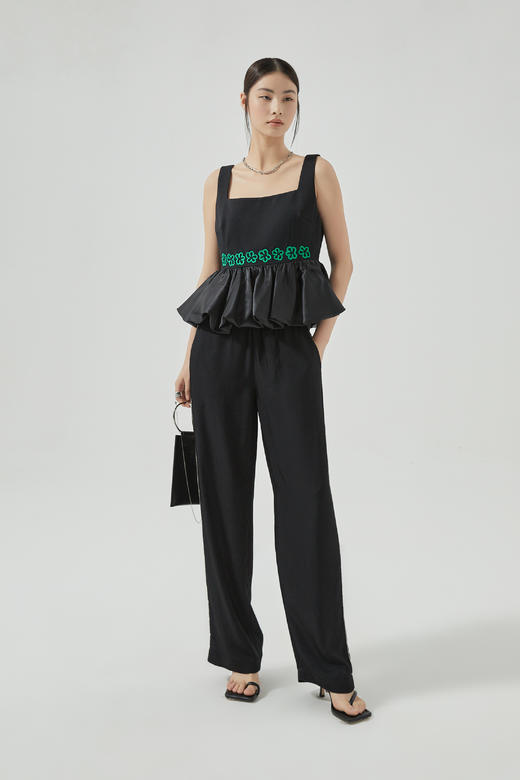 绣花撞料上衣 商品图0