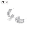 ZEGL设计师蕾丝系列镂空人造珍珠耳环女小众C型耳钉925银针耳饰品 商品缩略图0