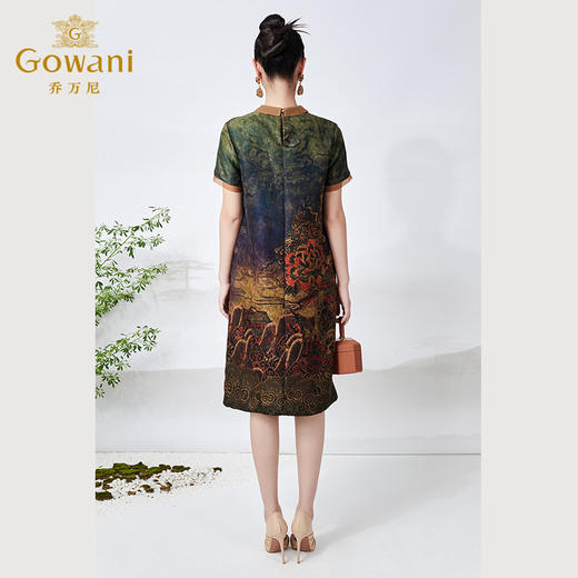 【满庭祥瑞图】【香云纱】乔万尼桑蚕丝连衣裙重磅26mm真丝复古气质高级感ET2E280 商品图4