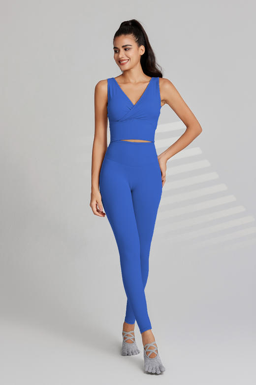 《福利款》哈瓦塔暴汗5.0 V领时尚性感背心瑜伽服套装女高级感H320115 商品图13