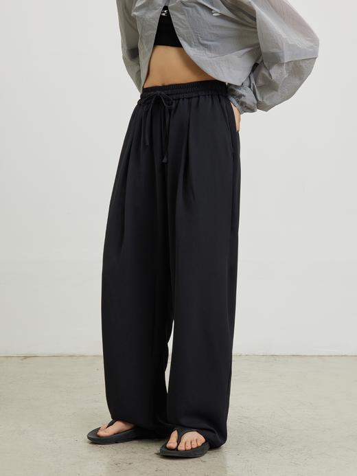 CryingCenter冰丝裤子男女夏季凉感防晒薄款抽绳宽松直筒垂感西裤 商品图1