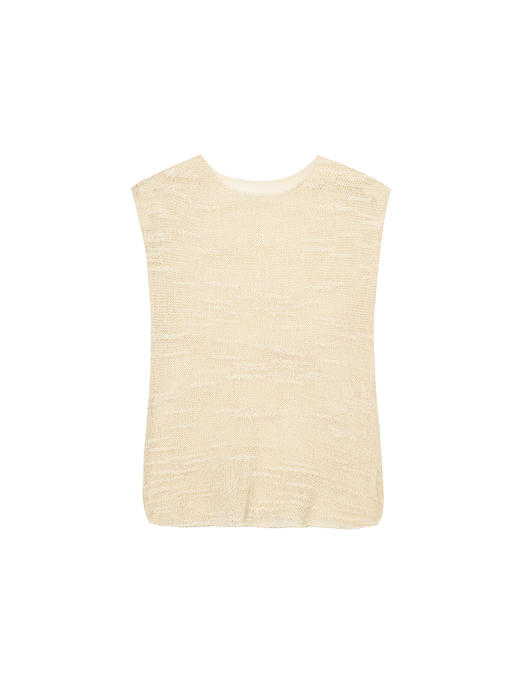 322工房手工纹理藤缠纱棉针织背心2023夏无袖百搭性感罩衫女B087 商品图4