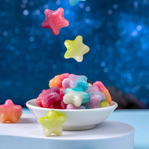 【放松心情的能量源！网红水果渐变色硬糖 苏打气泡流星星糖】高颜值星星造型水果糖，清新果味缤纷好滋味，好看又好吃，甜而不腻萌化你的少女心，送朋友高颜值告白休闲零食健康 商品图0