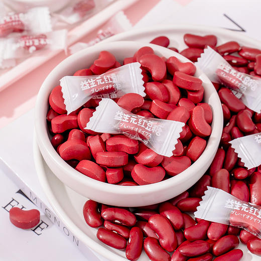 【甜蜜相思醇厚溢出来！解馋小零食 益生元红豆薏米糖果】浓浓红豆味入口醇香，健康美味细腻甜蜜好心情，清甜不腻，上课常备糖网红追剧休闲小零食暖送礼红豆饮七夕情人节健康 商品图0