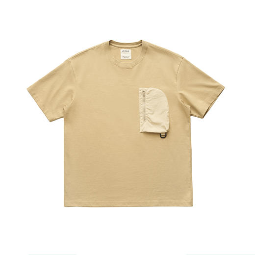 吃茶去chichaqu户外拼贴口袋短袖重磅T恤 商品图1