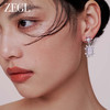 ZEGL设计师蕾丝系列几何粉锆耳环女小众设计感高级耳钉银针耳饰品 商品缩略图4