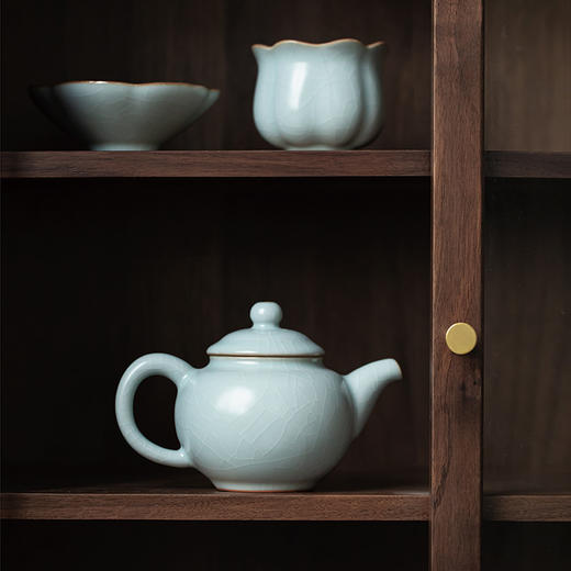 【丰子汝窑】【天青香韵壶】14x9.2cm 210ml 茶壶纯手工开片泡茶壶陶瓷汝瓷天青功夫茶具 商品图1