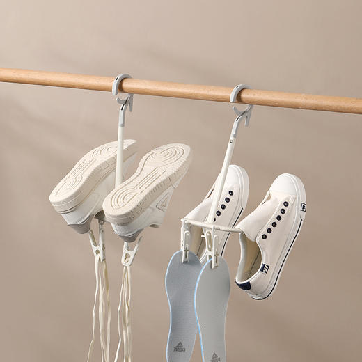 FaSoLa 家用多功能防风双钩阳台晒鞋架挂鞋子的晾鞋架可旋转收纳创意神器 商品图8