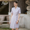 AD浅色职业装连衣裙女白领通勤正装裙子气质时尚木耳边紫色西装裙 商品缩略图1