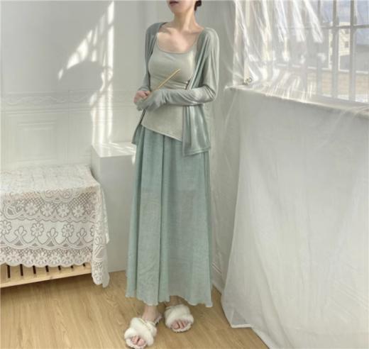 岚可可天丝棉麻温柔风复古三件套套裙 上身轻盈，毫无束缚感~ 商品图0