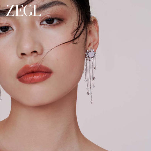 ZEGL设计师蕾丝系列流苏耳环女高级感轻奢长款耳钉925银针耳饰品 商品图4