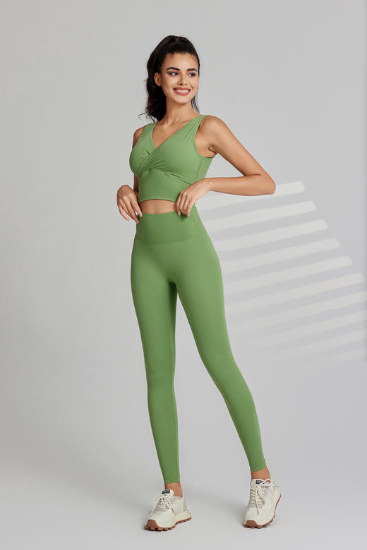 《福利款》哈瓦塔暴汗5.0 V领时尚性感背心瑜伽服套装女高级感H320115 商品图6