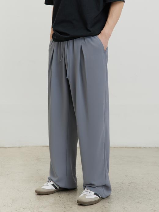 CryingCenter冰丝裤子男女夏季凉感防晒薄款抽绳宽松直筒垂感西裤 商品图2