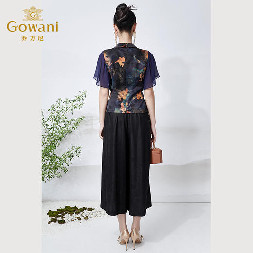 【幽兰天宫图】【香云纱】乔万尼真丝上衣重磅26mm桑蚕丝收腰设计短袖小衫ET2C283 商品图4