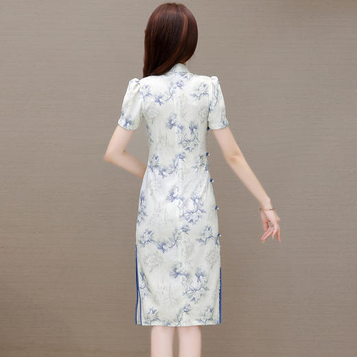 复古旗袍裙印花连衣裙，时尚气质包臀 一步裙QYM-MD3393-Y 商品图2