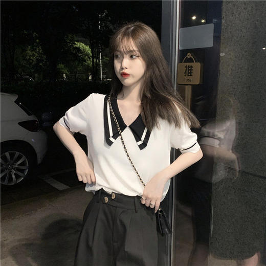 【清纯甜美❗️显瘦气质减龄娃娃领宽松上衣女】舒适柔软亲肤透气，显瘦、减龄，展现女性的优雅和自信，夏季新款气质polo领T恤衫小衫粉丝专属 商品图2