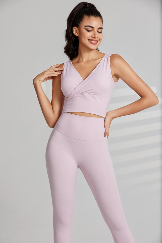 《福利款》哈瓦塔暴汗5.0 V领时尚性感背心瑜伽服套装女高级感H320115 商品图8