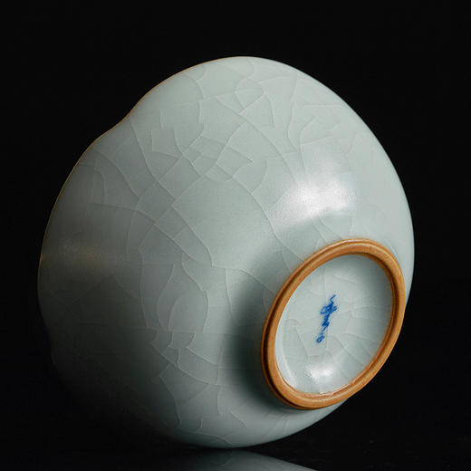 【丰子汝窑】【天青葵口杯】8.1x4.6cm 100ml 茶杯纯手工开片主人杯陶瓷汝瓷单杯子个人品茗杯功夫茶具 商品图9