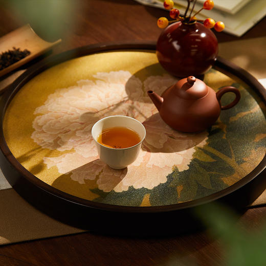 巴蜀汉陶·古画系列干泡茶承，将非遗做成专利，能“喝水”的茶承，名画绘制，风雅无边。 商品图1