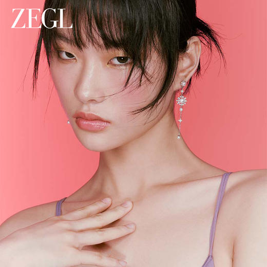 ZEGL设计师蕾丝系列长款流苏耳环女轻奢高级感人造珍珠耳钉耳饰品 商品图3