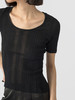 322工房重塑经典天蚕丝螺纹针织短袖T恤2023夏后背开叉针织衫B088 商品缩略图2