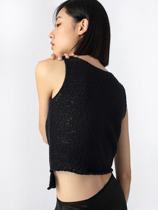 322工房经典再造竹节棉针织背心2023夏款极简百搭显瘦上衣女B085 商品图3