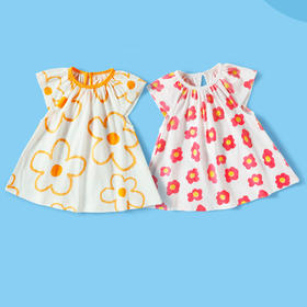 【甜美可爱！儿童碎花连衣裙】清爽透气，柔软亲肤，碎花设计，舒适圆领设计简约有型，婴儿小女孩衣服夏装女童女宝宝公主裙-LU粉丝专属