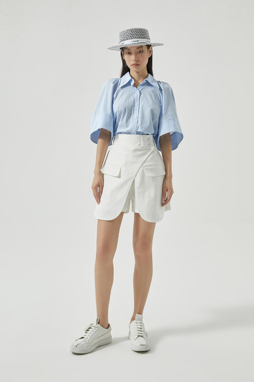 条纹短袖衬衣 商品图0