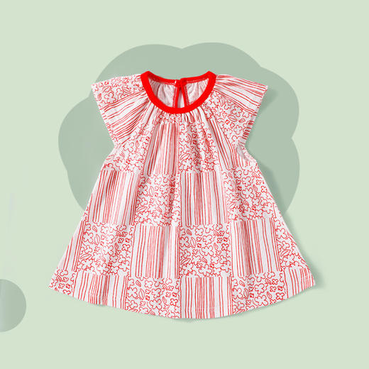 【甜美可爱！儿童碎花连衣裙】清爽透气，柔软亲肤，碎花设计，舒适圆领设计简约有型，婴儿小女孩衣服夏装女童女宝宝公主裙-LU粉丝专属 商品图9