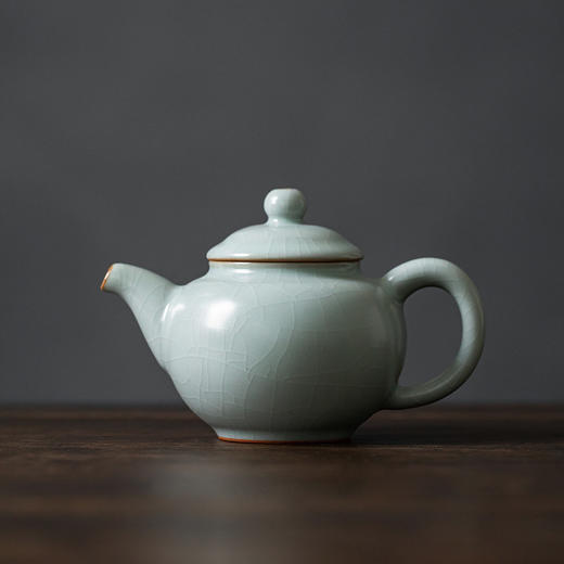 【丰子汝窑】【天青香韵壶】14x9.2cm 210ml 茶壶纯手工开片泡茶壶陶瓷汝瓷天青功夫茶具 商品图0