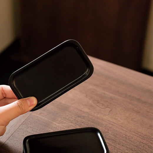 TE长方杯托/茶杯垫 杯垫/茶托组 黑木茶托功夫茶具茶道配件杯 商品图1