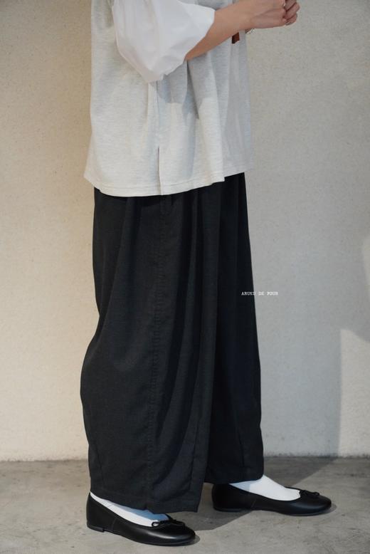 HARVESTY 黑色薄棉波波裤休闲裤 商品图5