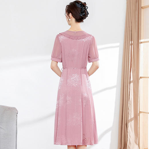 气质妈妈装连衣裙新款短袖裙改良复古旗袍裙中长裙QYM-JJ-GQ958-Y 商品图2