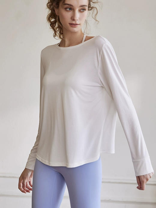 跃牌【健舞健美】系列吸汗透气美背宽松罩衫长袖瑜伽服8856（无胸垫） 商品图1