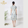 乔万尼真丝连衣裙100%桑蚕丝法式V领收腰气质ET2E299 商品缩略图4