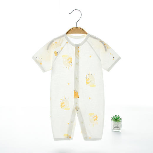 【纯棉A类！网眼透气不闷热】短袖长裤连体衣，新疆长绒棉花，后备网眼设计，双倍凉爽，无骨缝制，0荧光0甲醛，婴儿夏季薄款空调服，纯棉网眼透气哈衣，宝宝夏装衣服 商品图9