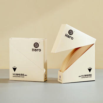 Hero咖啡滤纸 滴漏式手冲咖啡过滤纸V型滤杯用滤纸1-2人份小号 原木色 商品图6