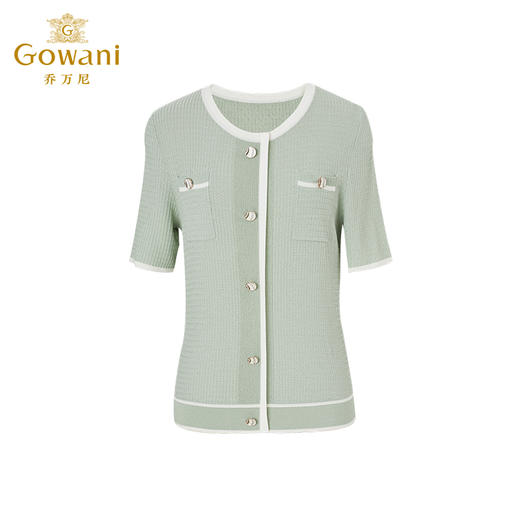 Gowani乔万尼夏季女士针织衫上衣开衫小香风撞色设计ET2M302401 商品图4
