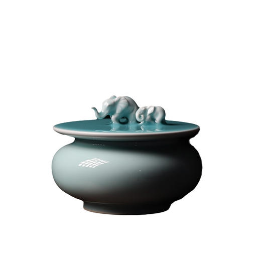 龙泉青瓷名家 太平有象盖罐纯手工陶瓷茶叶罐 中式家居储物罐 商品图4