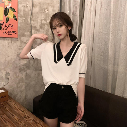 【清纯甜美❗️显瘦气质减龄娃娃领宽松上衣女】舒适柔软亲肤透气，显瘦、减龄，展现女性的优雅和自信，夏季新款气质polo领T恤衫小衫粉丝专属 商品图4