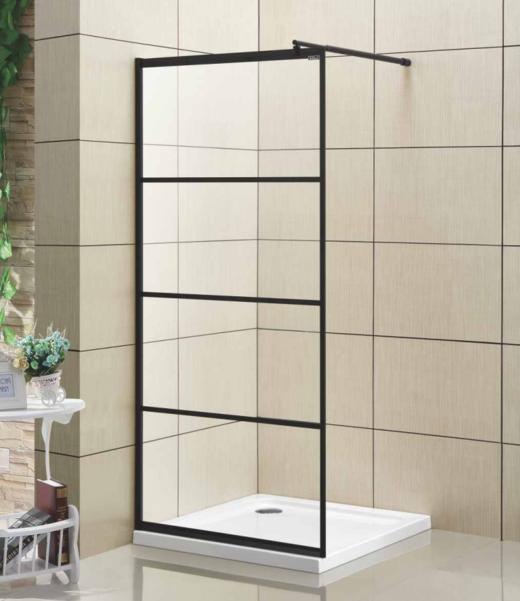 淋浴房 PF-101【80*190】【90*190】【100*190】6mm厚 黑色铝材 商品图0