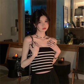 【性感时尚❗️显瘦一字肩条纹针织吊带】舒适透气柔软，亲肤凉爽不闷热，内搭外穿都很时尚，适合各种场合穿着，夏季新款 女外穿内搭打底衫chic短款上衣粉丝专属