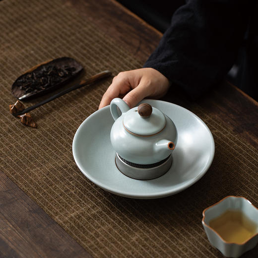 【丰子汝窑】【天青壶承】茶杯手工开片陶瓷汝瓷干泡盘功夫茶具 商品图3